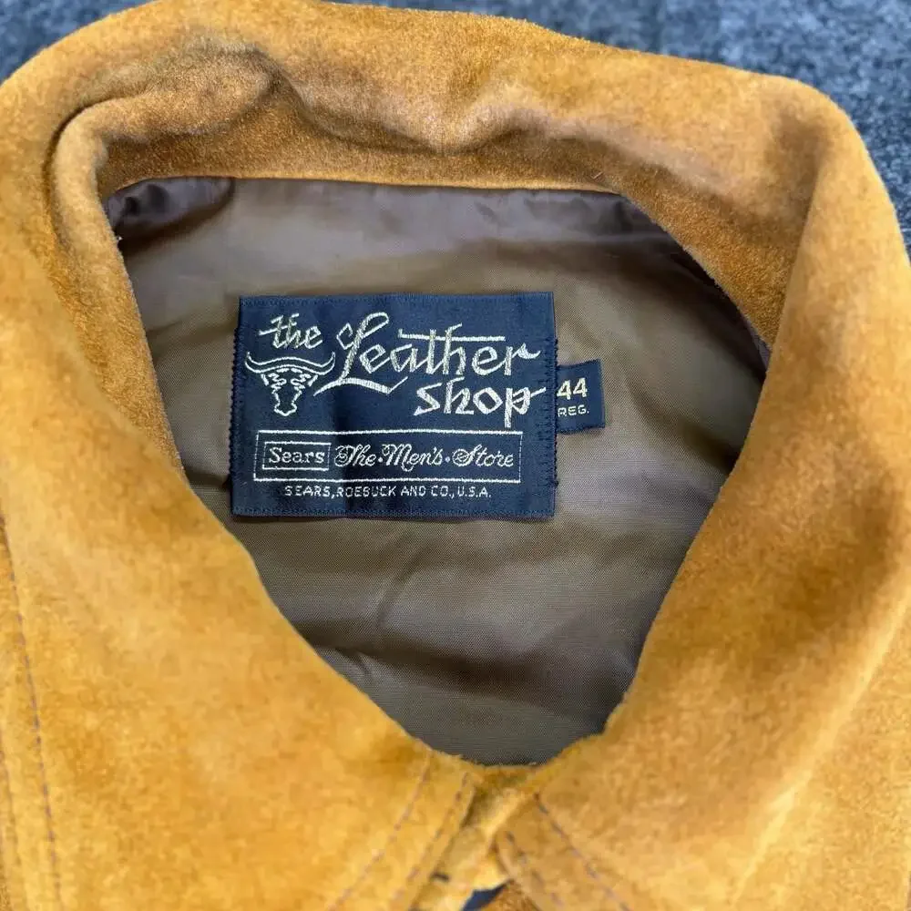 Vintage 1970s Sears The Leather Shop Suede Western Trucker Jacket